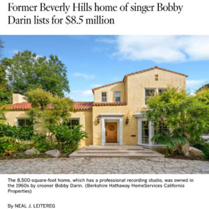 Former Beverly Hills home of singer Bobby Darin lists for $8.5 million